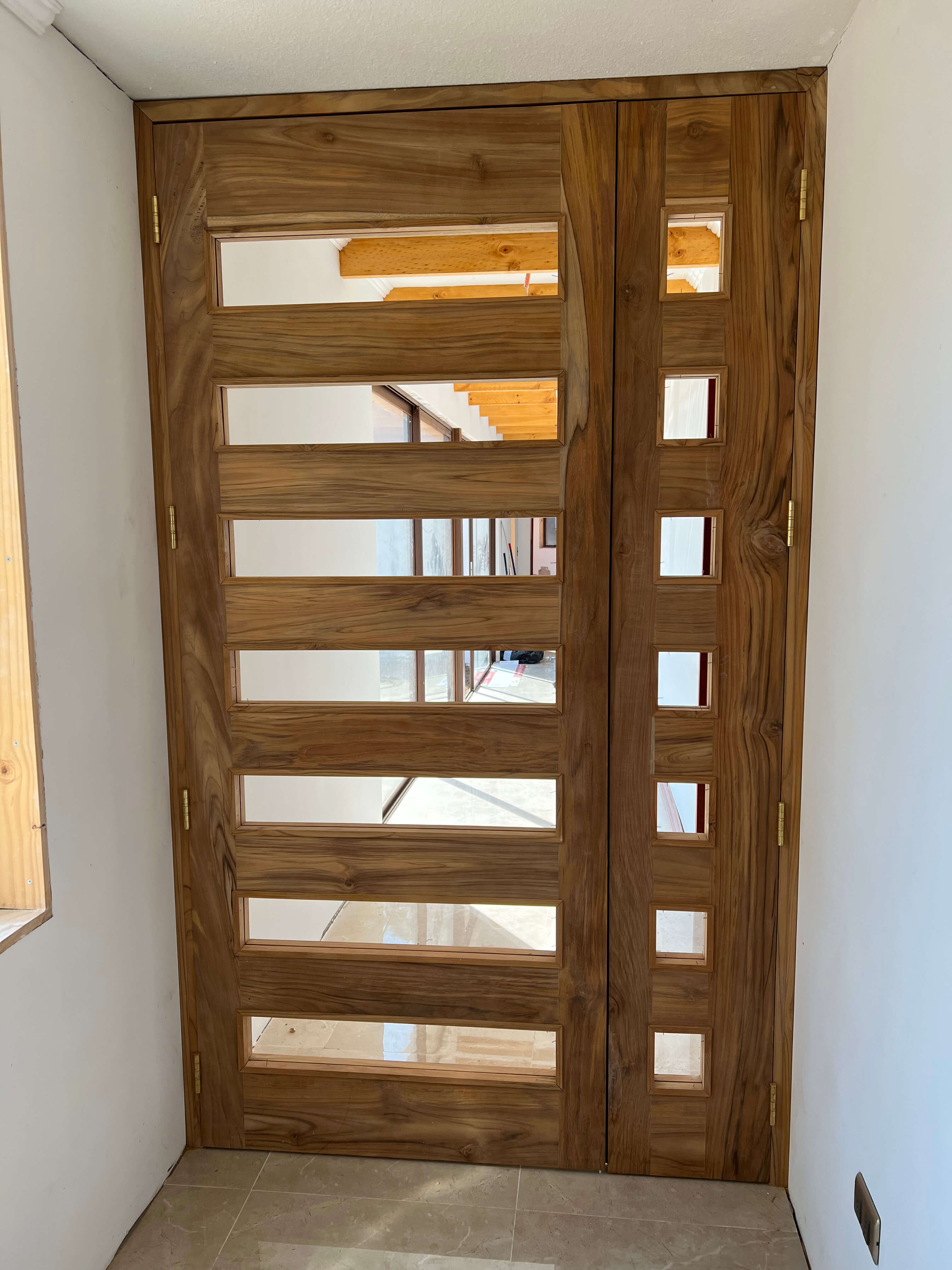 Puerta Doble de Interior en Madera de Teca